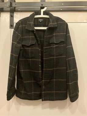 Express Men’s Double Pocket Wool Blend Shirt Jacket Size Medium